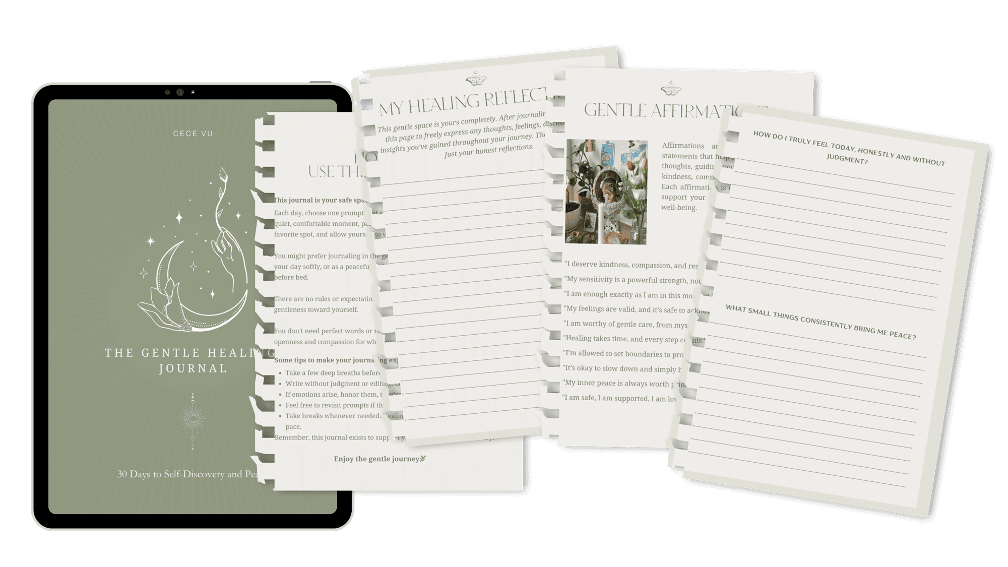 The Gentle Healing Journal — digital and printable pages
