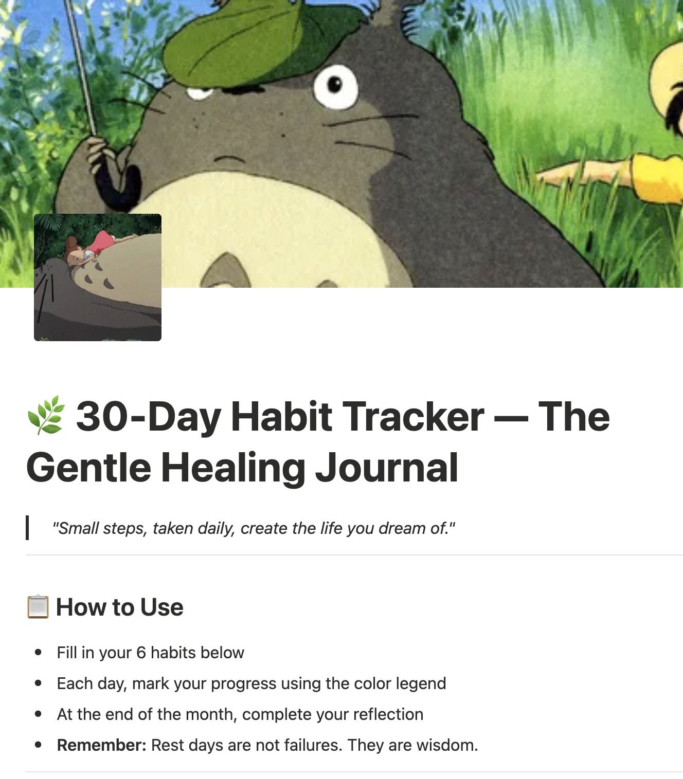 30 Days Habit Tracker